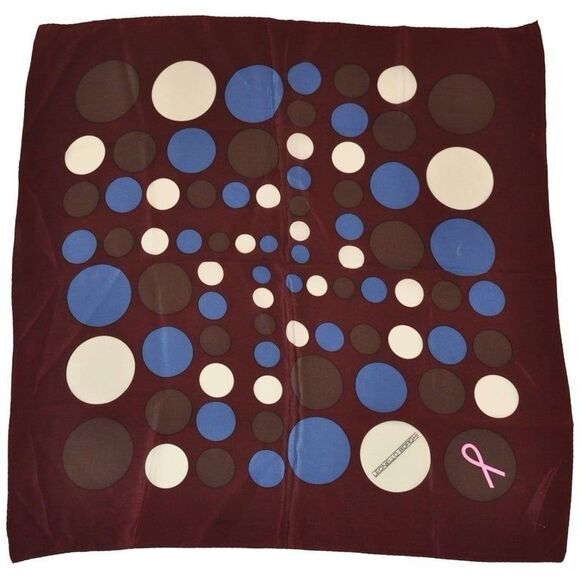 Leonello Borghi 100% Silk Breast Cancer Awareness Polka Dot Handkerchief - Picture 1 of 5